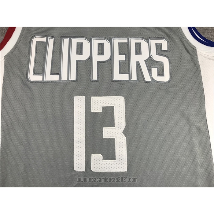 Camiseta Los Angeles Clippers Paul George #13 Earned 2020-21 Gris